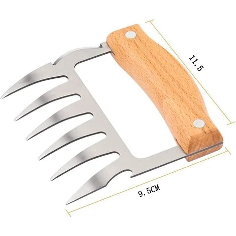 EINEMGELD Griffe De Viande, Griffes D'ours BBQ, Griffe De Viande En Acier Inoxydable, Convient Pour Le Porc, La Séparation De Poulet, Le Barbecue, Le Poulet Rôti, Etc 2 EINEMGELD Griffe De Viande, Griffes D'ours BBQ, Griffe De Viande En Acier Inoxydable, Convient Pour Le Porc, La Séparation De Poulet, Le Barbecue, Le Poulet Rôti, Etc – Image 2
