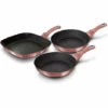 BERLINGERHAUS Berlinger Haus I-Rose Set De 2 Poêles à Frire 1 Grill Induction 20-24-28cm Aluminium, Antiadhésif Rose - Rose