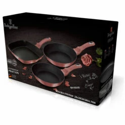 BERLINGERHAUS Berlinger Haus I-Rose Set De 2 Poêles à Frire 1 Grill Induction 20-24-28cm Aluminium, Antiadhésif Rose - Rose -Accessoires de barbecue Soldes 63493058 4