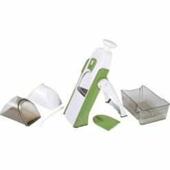 SINCèREETALI Trancheuse à Légumes Multifonction Manuelle De Cuisine Lame En Acier Inoxydable Trancheuse Carrée Juliette Frites Verticales (vert Frais [matériau De Qualité Alimentaire] Avec Trous Pour Broyer L'ail Haché) -Accessoires de barbecue Soldes 63818177 4