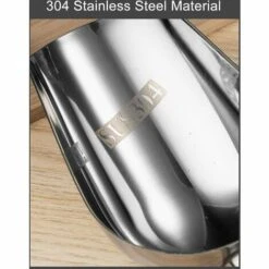 DECKON Cuillere En Acier Inoxydable Pelle A Bouche Ronde Haricots Grains Glaces Farine Outil De Cuisine, Modele: Argent -Accessoires de barbecue Soldes 63951433 4