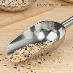 DECKON Cuillere En Acier Inoxydable Pelle A Bouche Ronde Haricots Grains Glaces Farine Outil De Cuisine, Modele: Argent -Accessoires de barbecue Soldes 63951433 5