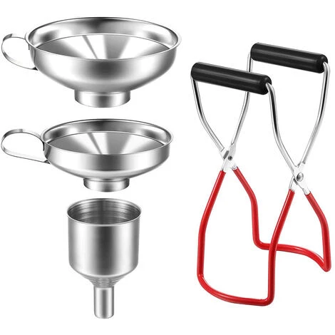 PERLE RARE Entonnoir à Confiture, Paquet Contient Pince De Bocal/3 Entonnoirs En Acier Inoxydable/Filtre, Entonnoir En Acier Inoxydable Pour Liquide Ou Confiture Et Pince De Levage De Bocal 1 PERLE RARE Entonnoir à Confiture, Paquet Contient Pince De Bocal/3 Entonnoirs En Acier Inoxydable/Filtre, Entonnoir En Acier Inoxydable Pour Liquide Ou Confiture Et Pince De Levage De Bocal