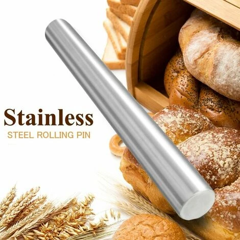 Rouleau à Pâtisserie En Acier Inoxydable, Rouleaux à Pâtisserie En Métal Pour La Cuisson, La Pâte à Biscuits Et à Pâtisserie, Etc. - 1,5 Pouce De Diamètre (solide) S'arêern 3 Rouleau à Pâtisserie En Acier Inoxydable, Rouleaux à Pâtisserie En Métal Pour La Cuisson, La Pâte à Biscuits Et à Pâtisserie, Etc. - 1,5 Pouce De Diamètre (solide) S'arêern â Image 3