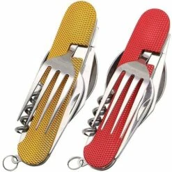 BDD Ensemble De Couverts De Camping Pliants En Acier Inoxydable Couverts Portables (2 Pièces)