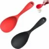 OSQI Cuillère Antiadhésive En Silicone De Cuisine 2 Pièces Ensemble De Cuillères En Silicone Cuillère De Cuisine Antiadhésive Cuillères à Riz En Silicone Scoop Revêtement Antiadhésif Pour Mélanger Et Servir