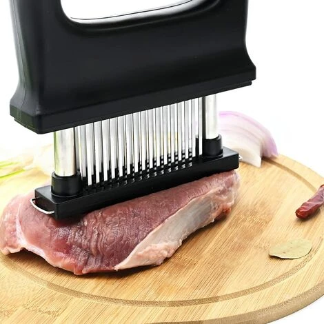 OSQI Attendrisseur De Viande Avec Brosse De Nettoyage Et 48 Lames D'aiguille Ultra Tranchantes En Acier Inoxydable, Outil De Cuisson Pour Attendrisseur De Steak De Boeuf/porc/poulet 2 OSQI Attendrisseur De Viande Avec Brosse De Nettoyage Et 48 Lames D'aiguille Ultra Tranchantes En Acier Inoxydable, Outil De Cuisson Pour Attendrisseur De Steak De Boeuf/porc/poulet – Image 2