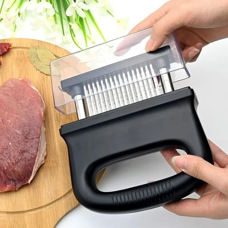 OSQI Attendrisseur De Viande Avec Brosse De Nettoyage Et 48 Lames D'aiguille Ultra Tranchantes En Acier Inoxydable, Outil De Cuisson Pour Attendrisseur De Steak De Boeuf/porc/poulet 4 OSQI Attendrisseur De Viande Avec Brosse De Nettoyage Et 48 Lames D'aiguille Ultra Tranchantes En Acier Inoxydable, Outil De Cuisson Pour Attendrisseur De Steak De Boeuf/porc/poulet – Image 4