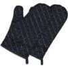 OSQI Gants De Four, Gants De Cuisine, Résistants à La Chaleur, Imperméables Et Antidérapants, Maniques Pour Four Barbecue Cuisson Manipulation, Doublure En Coton - 1 Paire, Noir