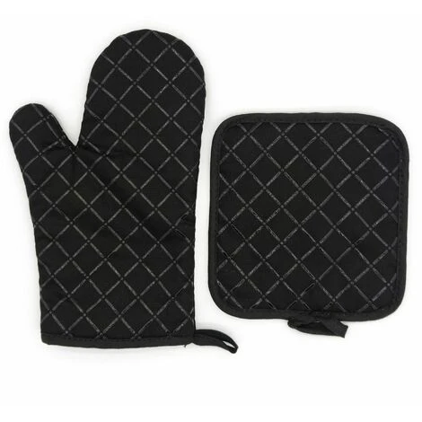 OSQI Gants De Four, Gants De Cuisine, Résistants à La Chaleur, Imperméables Et Antidérapants, Maniques Pour Four Barbecue Cuisson Manipulation, Doublure En Coton - 1 Paire, Noir 2 OSQI Gants De Four, Gants De Cuisine, Résistants à La Chaleur, Imperméables Et Antidérapants, Maniques Pour Four Barbecue Cuisson Manipulation, Doublure En Coton - 1 Paire, Noir – Image 2