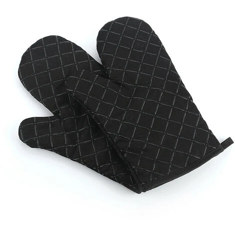 OSQI Gants De Four, Gants De Cuisine, Résistants à La Chaleur, Imperméables Et Antidérapants, Maniques Pour Four Barbecue Cuisson Manipulation, Doublure En Coton - 1 Paire, Noir 3 OSQI Gants De Four, Gants De Cuisine, Résistants à La Chaleur, Imperméables Et Antidérapants, Maniques Pour Four Barbecue Cuisson Manipulation, Doublure En Coton - 1 Paire, Noir – Image 3