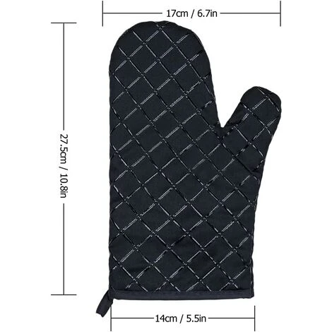OSQI Gants De Four, Gants De Cuisine, Résistants à La Chaleur, Imperméables Et Antidérapants, Maniques Pour Four Barbecue Cuisson Manipulation, Doublure En Coton - 1 Paire, Noir 4 OSQI Gants De Four, Gants De Cuisine, Résistants à La Chaleur, Imperméables Et Antidérapants, Maniques Pour Four Barbecue Cuisson Manipulation, Doublure En Coton - 1 Paire, Noir – Image 4