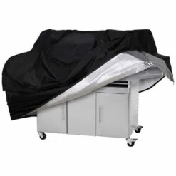 GALOZZOIT Housse Barbecue, Housse Bârbecue Gaz, 210D Bache De Protection BBQ Couverture Tissu Oxford Étanche Résistant Aux UV Et Aux Larmes, Pour Weber, Holland, Jennair Etc——Noir 145*61*117cm