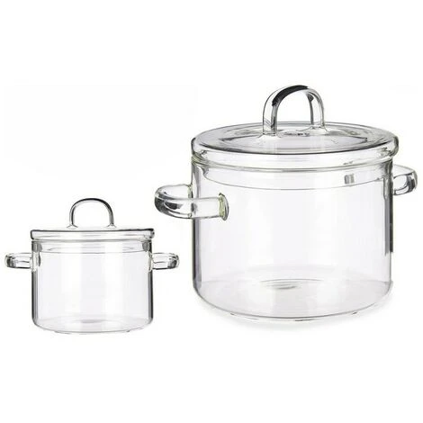 BRICOMARTEAU Marmite Avec Couvercle Transparent Verre Borosilicaté (13,5 X 13,8 X 19 Cm) 2 BRICOMARTEAU Marmite Avec Couvercle Transparent Verre Borosilicaté (13,5 X 13,8 X 19 Cm) – Image 2