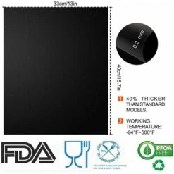 THSINDE Tapis De Cuisson Barbecue, Set De 6 Feuille De Cuisson Pour Barbecue Et Four - 40*33 Cm Anti-adhérent De BBQ Et Feuilles De Cuisson Réutilisable Pour Les Barbecue à Gaz, Charbon Ou électriques -Accessoires de barbecue Soldes 66178686 3