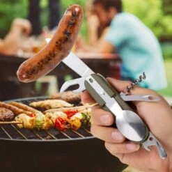 MODOU Ensemble D'ustensiles De Camping 7 En 1, Ensemble De Couteaux Fourchette Cuillère En Acier Inoxydable, Ensemble D'ustensiles De Camping Pliable, Ensemble D'ustensiles De Cuisine Multifonctions 9 MODOU Ensemble D'ustensiles De Camping 7 En 1, Ensemble De Couteaux Fourchette Cuillère En Acier Inoxydable, Ensemble D'ustensiles De Camping Pliable, Ensemble D'ustensiles De Cuisine Multifonctions -Accessoires de barbecue Soldes 66741646 5