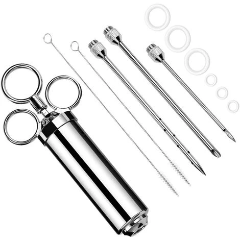 OCXIN Seringue à Rôtir BBQ 60 Ml Avec 3 Aiguilles, Seringue à Mariner, Seringue à Viande En Acier Inoxydable, Seringue à Marinade, Seringue à épices, Aide De Cuisine Pour Boeuf, Viande, Poulet, Pâtisseries Avec Confiture, Certification FDA 1 OCXIN Seringue à Rôtir BBQ 60 Ml Avec 3 Aiguilles, Seringue à Mariner, Seringue à Viande En Acier Inoxydable, Seringue à Marinade, Seringue à épices, Aide De Cuisine Pour Boeuf, Viande, Poulet, Pâtisseries Avec Confiture, Certification FDA