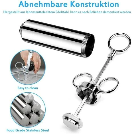 OCXIN Seringue à Rôtir BBQ 60 Ml Avec 3 Aiguilles, Seringue à Mariner, Seringue à Viande En Acier Inoxydable, Seringue à Marinade, Seringue à épices, Aide De Cuisine Pour Boeuf, Viande, Poulet, Pâtisseries Avec Confiture, Certification FDA 4 OCXIN Seringue à Rôtir BBQ 60 Ml Avec 3 Aiguilles, Seringue à Mariner, Seringue à Viande En Acier Inoxydable, Seringue à Marinade, Seringue à épices, Aide De Cuisine Pour Boeuf, Viande, Poulet, Pâtisseries Avec Confiture, Certification FDA â Image 4