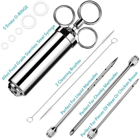 OCXIN Seringue à Rôtir BBQ 60 Ml Avec 3 Aiguilles, Seringue à Mariner, Seringue à Viande En Acier Inoxydable, Seringue à Marinade, Seringue à épices, Aide De Cuisine Pour Boeuf, Viande, Poulet, Pâtisseries Avec Confiture, Certification FDA 5 OCXIN Seringue à Rôtir BBQ 60 Ml Avec 3 Aiguilles, Seringue à Mariner, Seringue à Viande En Acier Inoxydable, Seringue à Marinade, Seringue à épices, Aide De Cuisine Pour Boeuf, Viande, Poulet, Pâtisseries Avec Confiture, Certification FDA â Image 5