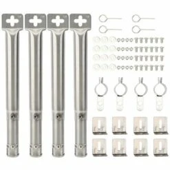 KAEJYIUT Universel Reglable Remplacement Barbecue A Gaz En Acier Inoxydable Grill Straight Pipe Bruleur Tube, 4Pcs