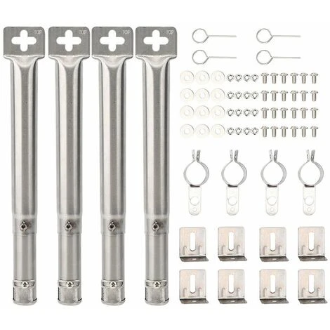 KAEJYIUT Universel Reglable Remplacement Barbecue A Gaz En Acier Inoxydable Grill Straight Pipe Bruleur Tube, 4Pcs 1 KAEJYIUT Universel Reglable Remplacement Barbecue A Gaz En Acier Inoxydable Grill Straight Pipe Bruleur Tube, 4Pcs