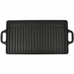 VidaXL Plancha En Fonte Réversible 2 Pcs 38x23 Cm - Noir -Accessoires de barbecue Soldes 734733 3