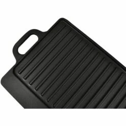 VidaXL Plancha En Fonte Réversible 2 Pcs 38x23 Cm - Noir -Accessoires de barbecue Soldes 734733 4