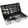 TECTAKE Kit Barbecue 18 Ustensiles En Acier Inoxydable + Mallette De Rangement 47 Cm X 8 Cm X 22 Cm - Gris